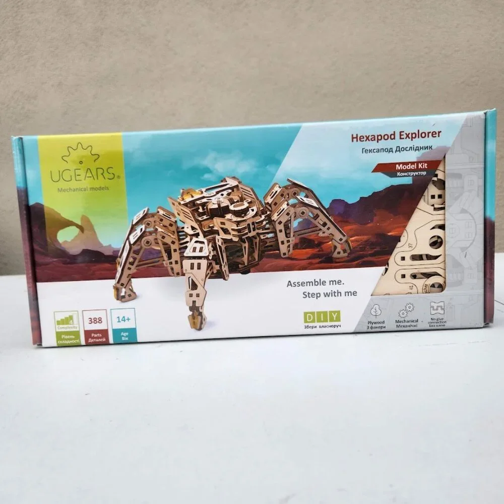 NEW Ugears Hexapod Wooden 3D Puzzle Walking Robot Model Kits Spider Gift Real wa